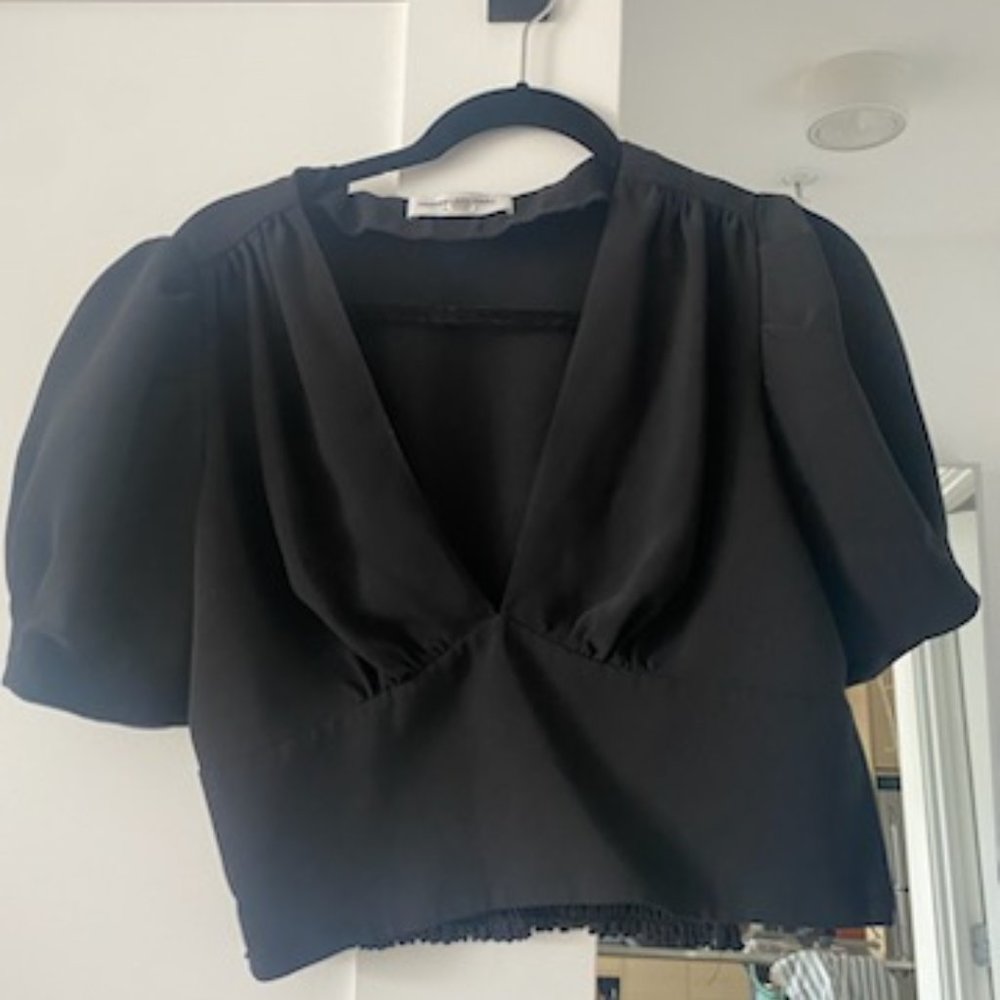 Amanda Uprichard Black Crop Top
